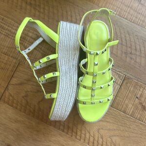 Marc Fisher Lime Green Studded Espadrilles